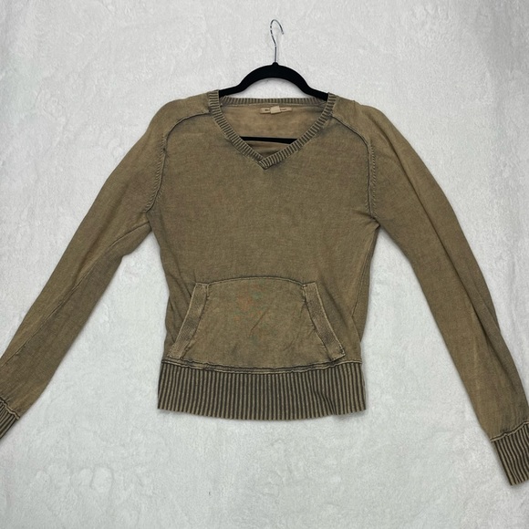 John Varvatos V-Neck Linen Sweater Beige Women’s Small - Picture 1 of 5